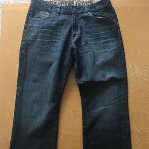 Express Mens Bootcut Dark Wash Stretch Jeans 34/30